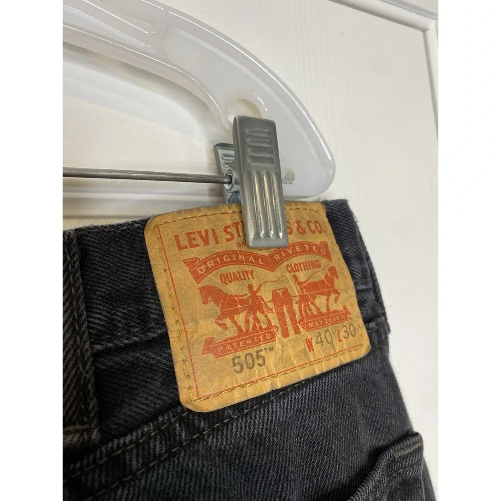 Levis‎ Men's 505 Dark Denim Jeans Black Size 40 30 Fit 38 X 28